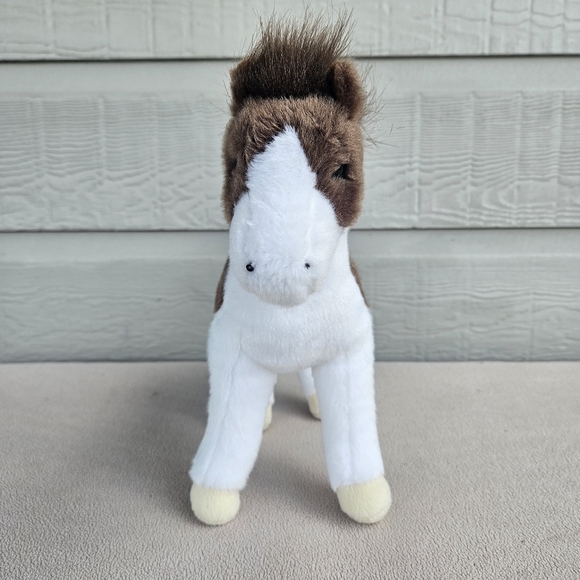 Douglas Cuddle Toy Paint Pinto Horse Plush Brown White 11" Standing #1986 - Picture 5 of 11